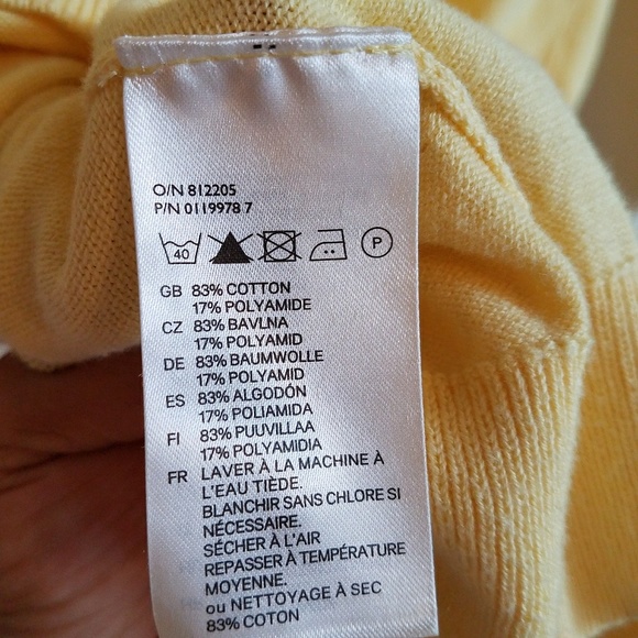 H&M yellow cardigan open button up sweater sz 6 - Picture 4 of 8